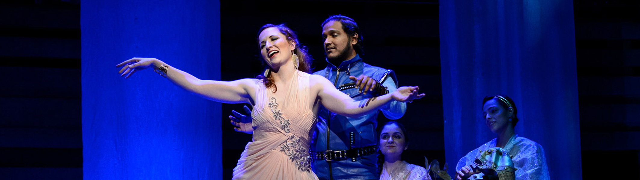 Artists performing a play